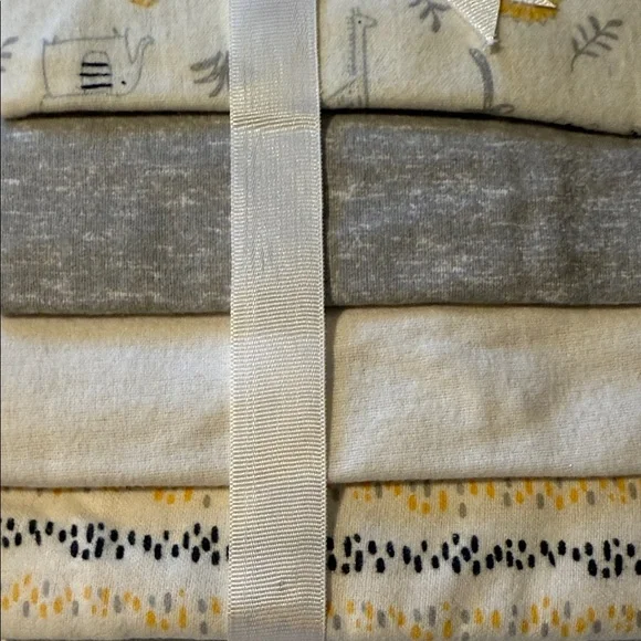 Safari-Themed Baby Blanket Set - Cream, Gray, Yellow - Picture 2 of 3